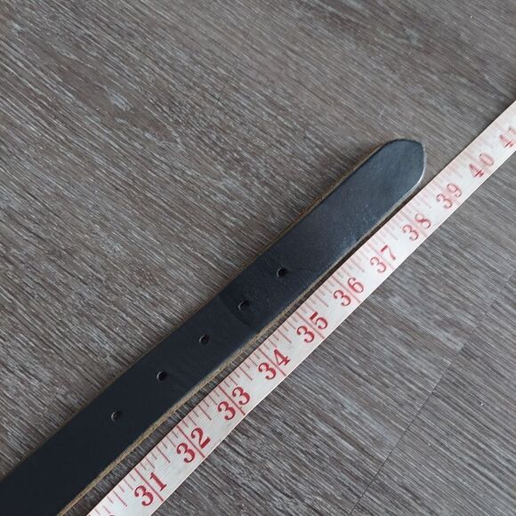 Black and Silver Leather Belt - Picture 6 of 7